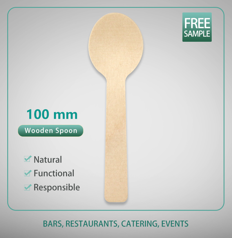 100mm Wooden Spoon/Round head spoon