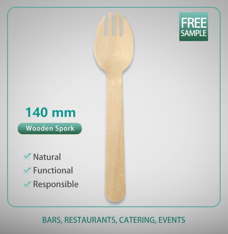 140mm Wooden Spork