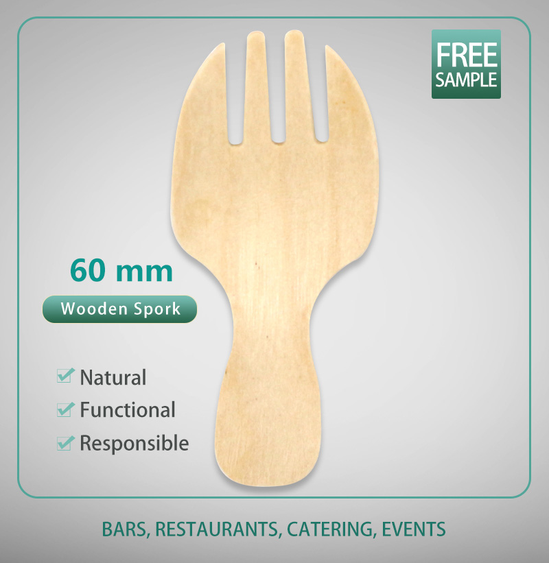 60mm Wooden Spork