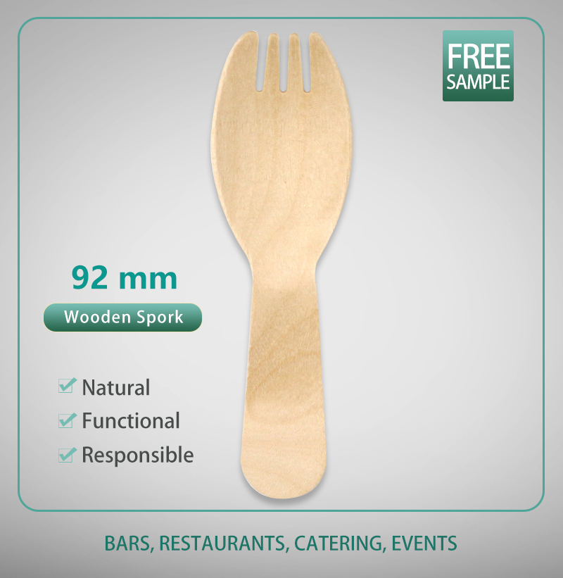 92mm Wooden Spork